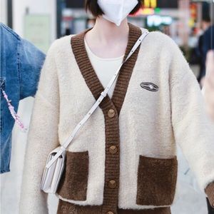 Peacebird oversized woman’s cardigan - “Protect endangered species “series - med